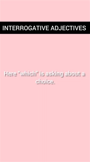 INTERROGATIVE ADJECTIVES