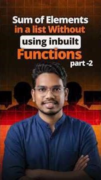 Sum of List Without Built in Function Part 2 Logic Explained | Python Logical Question | Python Life