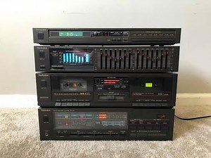 Technics Home Stereo Audio System - RS-B17W Cassette Deck, ST-S77 Tuner, SU-V97 Amp, SH-8033 EQ