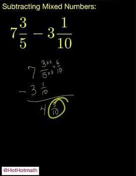 Subtracting Mixed Numbers & getting common denominators #mathhelp