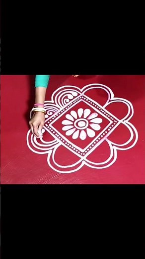 very easy alpona design 💐🌹🌺#rangali #alpana #art