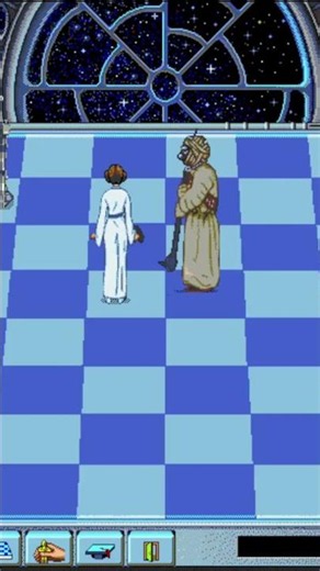 STAR WARS Chess - Leia(Queen) vs. Tusken(Knight) - Fight - Light Side - MS-DOS #starwars #chess
