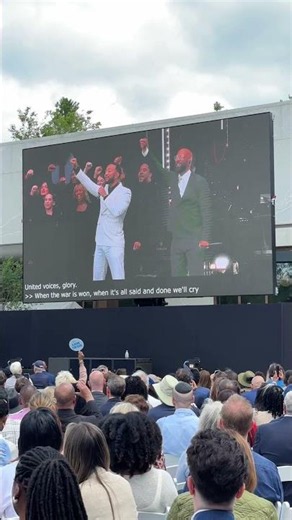 John Legend and Common at the opening ceremony for the Obama Presidential Center