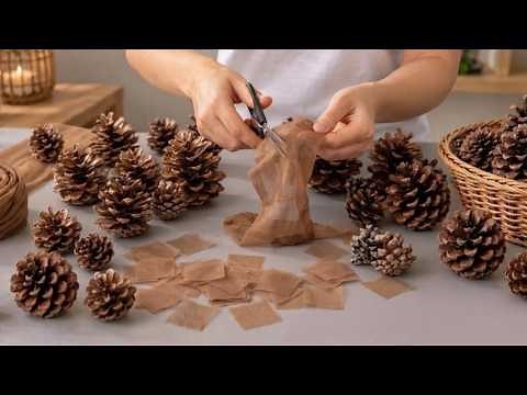 Look at what I made with Pine cones and a pantyhose 🏡 Amazing Christmas ideas 🎄 DIY