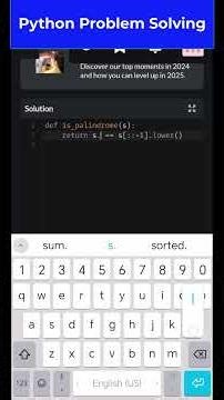How to check if a string reads same Backwards as Forwards Python Problem Solving #shorts
