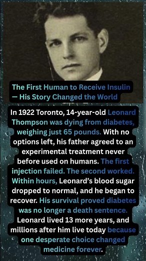 The First Human to Receive Insulin — His Story Changed the World #InspiringStory