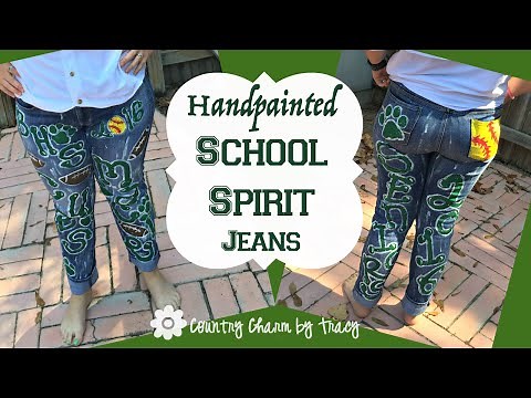 Handpainted School Spirit Jeans