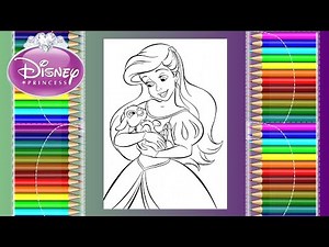 Disney | 👑 Princess Ariel | coloring for kids | coloring pages | cartoon | little mermaid |painting