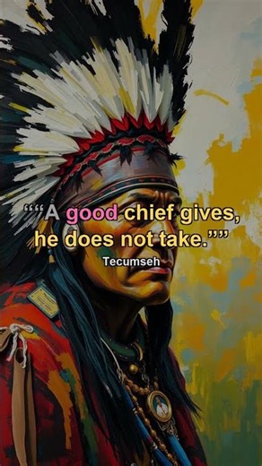 Tecumseh A good chief gives, he does not take 1