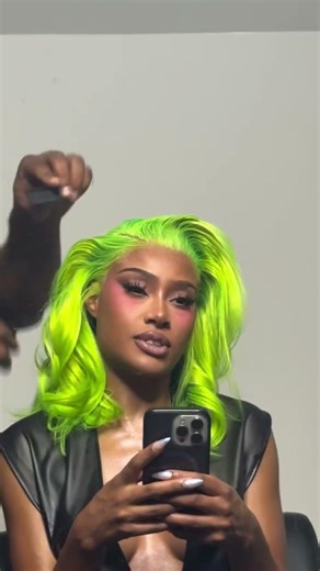 Cutting Bangs on a NEON WIG! ✂️😱 Full Install & Reveal