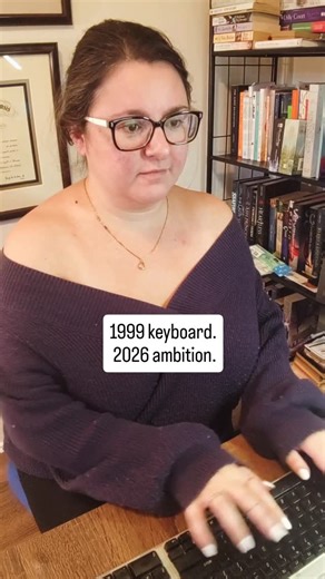 Sarah Elizabeth Lahoud on Instagram: "The sound of 1999: an indigo iMac G3 keyboard that I bought last year. Because apparently this is who I am now. A 36-year-old woman handling things in a fun way for her 9-year-old self. The click. The drama. The ✨ main character energy ✨ And honestly? It makes me think better. Slower. Clearer. Less “post it NOW before the algorithm dies.” It slows me down — which weirdly makes me sharper. The internet says hurry. This keyboard says think. Also — bet you didn