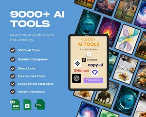9000  AI Tools Directory – the Ultimate AI Resource List | Excel | Instant Download - Etsy