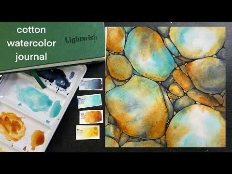 Lightwish Cotton WATERCOLOR Journal (pebbles painting process) - 428