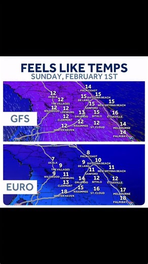 XL1067 on Instagram: "😱 WOAH! 🥶 Check out the Temps this Weekend! #orlando #iheartradio #centralflorida #florida #tampa #weather #winter @wesh2 #travel #january #freeze"