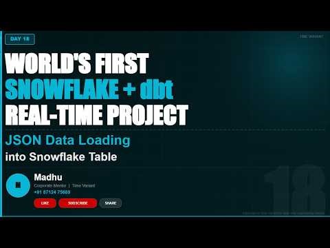 JSON Data Loading into Snowflake Table | Time Variant #Snowflake #jsong