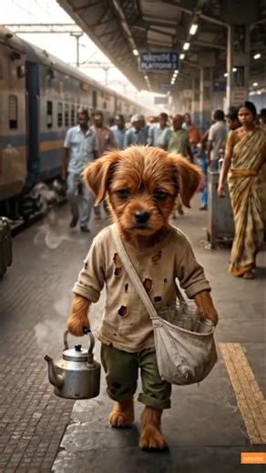 this poor puppy asking money so bus driver made him sad#ai #short #working