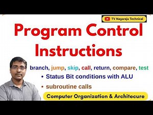 Program Control Instructions in Computer Organization | Branching, Subroutines & Status Bits | COA
