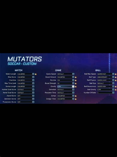Optimized Settings for Ultra Boomer in Rocket League