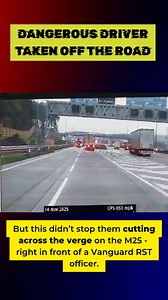 Another unsafe driver removed from our roads. #VanguardRST spotted this disqualified driver cutting across the verge on the M25 near Cobham. Seized & reported. 🚔 | Surrey RoadSafe