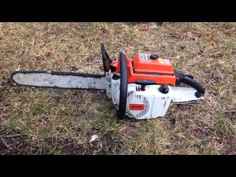 Stihl 041 AV chainsaw vintage farm boss hot saw world's best running 041 firewood