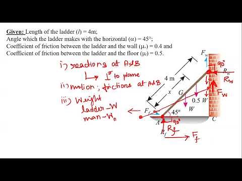 Ladder Friction Problem | Applications of Friction | Engineering Mechanics | Tamil