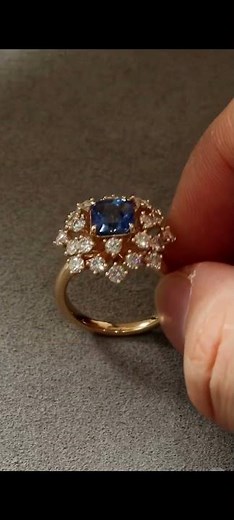 Lab grown Sapphire engagement ring
