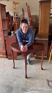 Half Moon Table transformation! ❤️ #diylover #diylove #paintedfurniture #paintedfurniturelove #recycling #furnituremakeover #furnitureartist #furnitureflipper #transformation #beforeandafter #tutorial #furniturelove | Her DIY Home