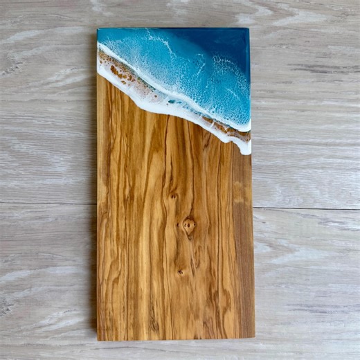 Olive Wood and Resin Cheese Board, Charcuterie Board - Etsy