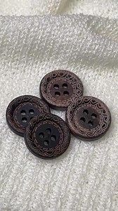 Wood Button 4 Hole With Engraved Pattern Rim- 30ligne(19mm, 3/4inch), Dark and Medium Brown (button 3) - Selling per Piece - Etsy