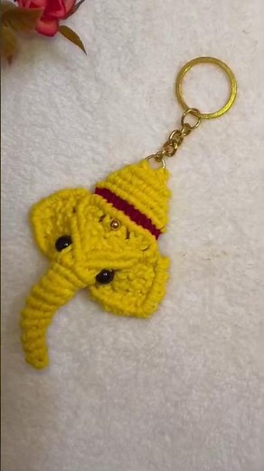 DIY Macrame Ganesha Keychain | Macrame Elephant keychain | Step by step tutorial for beginners #diy