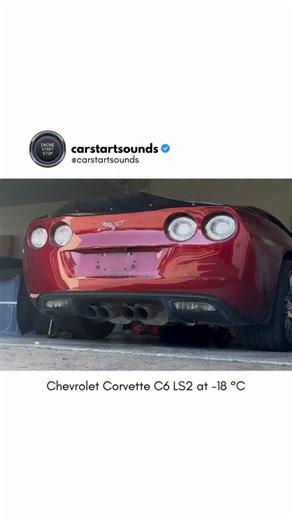carstartsounds on Instagram: "Chevrolet Corvette C6 LS2 – Cold Start at −18 °C · Engine: 6.0L GM LS2 V8 – Naturally Aspirated · Power: 404 HP @ 6,000 rpm · Torque: 546 Nm (403 lb-ft) @ 4,400 rpm · Transmission: 6-Speed Manual · Drivetrain: Rear-Wheel Drive (RWD) · Weight: ~1,460 kg · 0–100 km/h (0–62 mph): 4.2 sec · Top Speed: 300 km/h ——— About the vehicle: This Chevrolet Corvette C6 is powered by the legendary LS2 V8, known for its raw throttle response, high-revving character and unmistakable