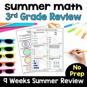 3rd Grade Math Summer Review Packet Worksheets - No Prep Activities for Rising 4th Graders - Etsy