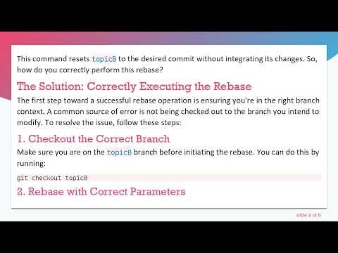 Resolving Git Rebase Issues: How to Rebase topicB onto topicA Correctly