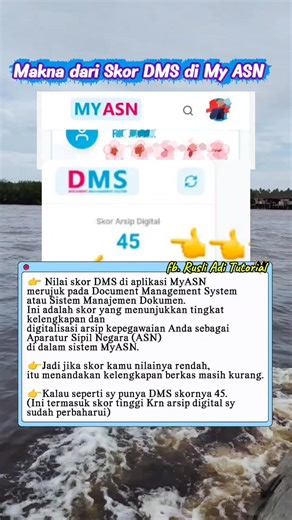 Makan dari Skor DMS di Aplikasi MyASN 👉 Nilai skor DMS di aplikasi MyASN merujuk pada Document Management System atau Sistem Manajemen Dokumen. Ini adalah skor yang menunjukkan tingkat kelengkapan dan digitalisasi arsip kepegawaian Anda sebagai Aparatur Sipil Negara (ASN) di dalam sistem MyASN. 👉Jadi jika skor kamu nilainya rendah, itu menandakan kelengkapan berkas masih kurang. 👉Kalau seperti sy punya DMS skornya 45. (Ini termasuk skor tinggi Krn arsip digital sy sudah perbaharui) #infoguru 