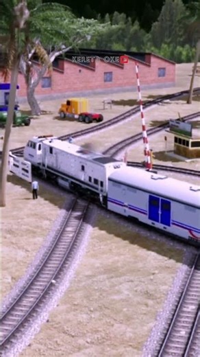 Kereta Api Cepat Melintasi Pintu Tikungan Perlintasan #train #railway #indianrailways #automobile