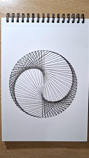 Satisfying Circle Illusion Drawing 🌀 | Easy String Art Trick