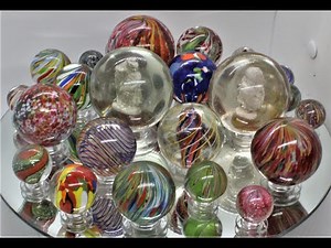 Collection of antique German handmade marbles - made around 1900