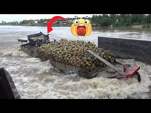 Ghe dừa vượt cống thót tim người xem tài công đẳng cấp