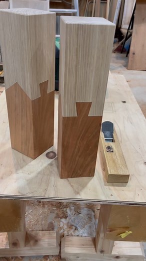 大工そういち（soichi_carpenter ） on Instagram: "婆娑羅継手 （ばさらつぎて） 柱の根継ぎ 大阪城大手門柱継ぎ 3つの名前を持つ継手✨ #バサラ継手 #大阪城大手門柱継ぎ #婆娑羅継手 #柱の根継ぎ #継手模型 #ハンズオン #木工 #刻み #木組 #継手 #HiKOKI #木造大工 #大工そういち #木造建築_そういち #手刻み大工 #建築大工 #大工 #ものづくりマイスター建築大工 #丹波市の大工さん #丹波地域 #daiku #tools #joint #carpenter #carpenterlife #woodworkingtools #woodwork #carpentrywork #soichi_carpenter"