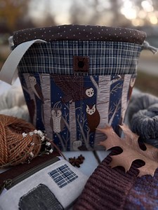Owl Be Knitting | Knitting Project Bag With Open Center | Shawl Size - Etsy