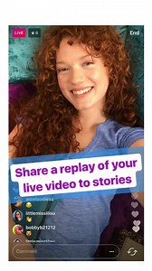 Catch your friends up on what they missed! Share a replay of your live video to Instagram Stories. | Instagram
