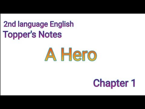 Class 10th . 2nd language English, chapter-1 A hero lesson Notes . #kseab