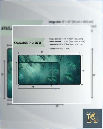 Emerald Botanical Desk Mat, Dark Tropical Leaf Desk Pad, Aesthetic Office Mouse Pad, Jungle Works...