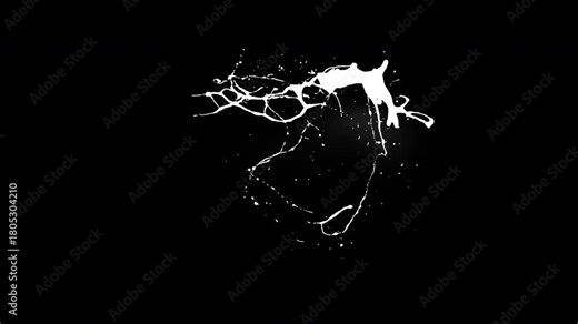 Blood splat visual effect - red splatter of blood on the floor VFX element in 4K, Pro Res with track matte pass