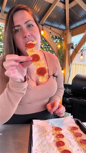 Pizza Chips - Crunchy and Delicious. Let’s make these TWO ingredient Pizza Chips Together With Kara #Pizza #Chips #PizzaChips #fyp #makingfood