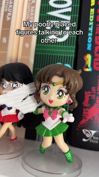 Ryuk is just too tall for his shelf #anime #manga #ryuk #deathnote #sailormoon #animefigures #library