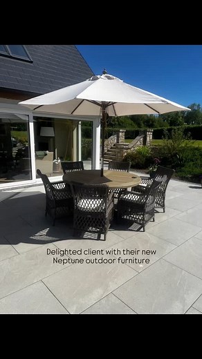 Some beautiful photos of our Neptune outdoor dining set in the home of a very happy client! Shop the collection in store #outdoorliving #Neptune #trevormorrow | Trevor Morrow Ltd