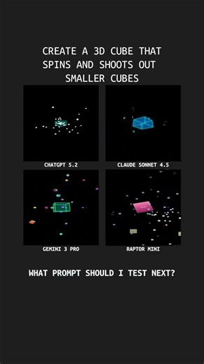 CHATGPT vs CLAUDE vs GEMINI vs RAPTOR - 3D CUBE BATTLE #shorts