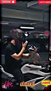 Cat ke saath ride = double cuteness 🐱🔥#bikelover #rider #youtubeshorts #shorts #bike #trending