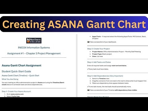 IN6334 Information Systems, Project Management, Creating ASANA Gantt Chart #northerncollege #asana